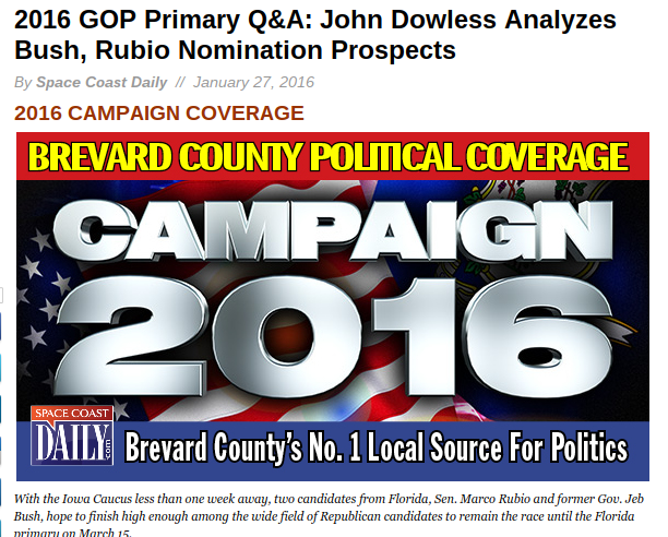 2016 GOP Primary Q A John Dowless Analyzes Bush Rubio Nomination Prospects